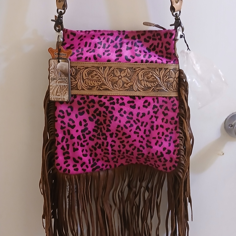 American Darling NEW! All  GENUINE LEATHER Shoulder Bag With Fringe. Pick up.